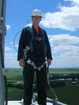 Harnessed on top of Wind Turbine Tower