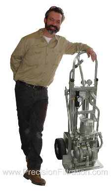 Pneumatic-Powered Portable Filter Cart for Hydraulic Fluid