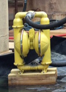 Close-up view of pneumatic pump