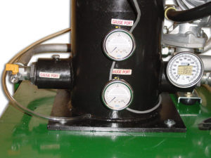 PFC Pneumatic Flushing Skid, view of gauges