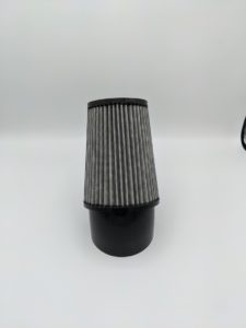 V-Twin air filter, 45-degree clamp-neck, back view