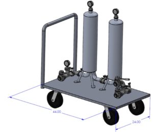 Sketch of Custom Mobile Dual-Stage Filter Cart