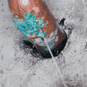 Pipe exposed to water with low pH