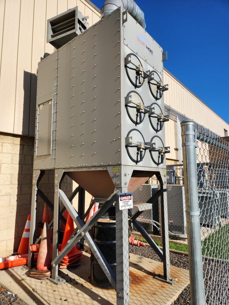 Dust collector outside of building | Precision Filtration Products